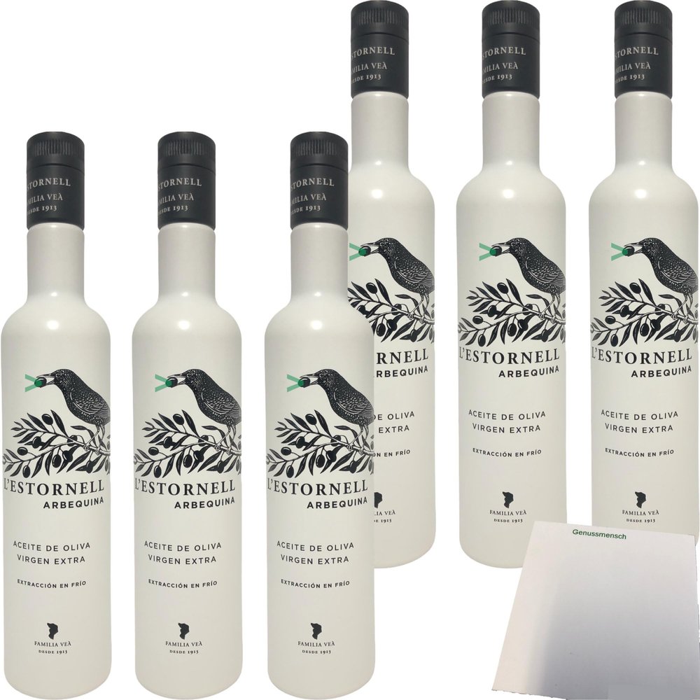 usy Bundle: L'Estornell Arbequina Extra Virgin Olive Oil, 6-Pack (6 x 500 mL Bottles) + usy Block