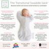SwaddleDesigns Transitional Baby Swaddle, Arms-Up Design, Half-Length Sleeves, L, 6–9 Months, Heathered Stripes view 2