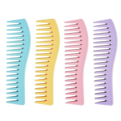 minkissy 4-Piece Barber Comb Set, Assorted Colors, Durable Plastic Hair Styling Combs for Men and Women