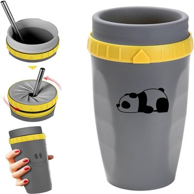 EXQST Twizz Travel Coffee Cup with Straw, Double-Wall Rotating Silicone Water Cup