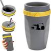 EXQST Twizz Travel Coffee Cup with Straw, Double-Wall Rotating Silicone Water Cup view 1
