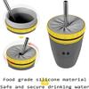 EXQST Twizz Travel Coffee Cup with Straw, Double-Wall Rotating Silicone Water Cup view 2