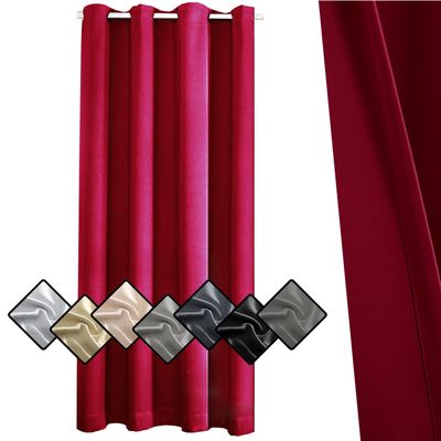 Privacy Thermal Curtain 160 x 160 cm, Blackout, Red, 1 Piece (H x W)