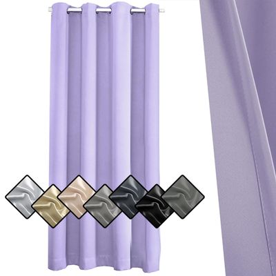 Blackout Privacy Curtain with Grommets, Thermal Curtain for Bedroom/Living Room/Nursery, 80 x 120 cm, Light Purple, 1 Piece (H x W)