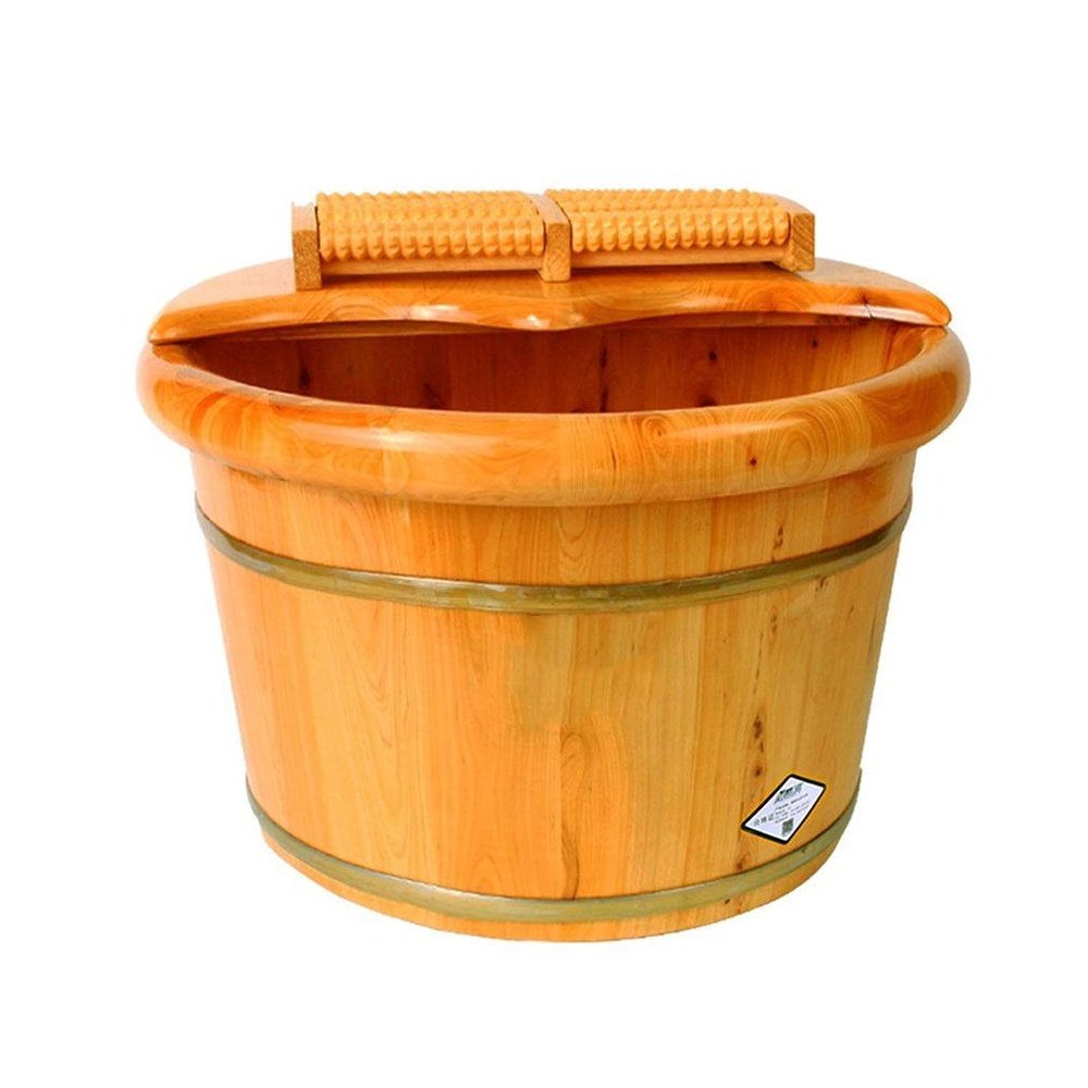 SilteD Cedar Wood Sauna Foot Bath with Smooth Surface, Color B