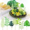 14-Piece Tropical Leaf Cake Decorations, Glittery Artificial Palm Leaves view 4