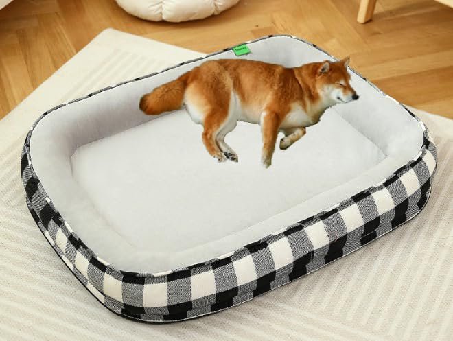 PIURUF Ultra-Soft Rectangular Dog Crate Mattress and Pet Bed