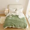 Chickwin Solid Color Plush Sherpa Blanket, Green, 180 x 200 cm view 2
