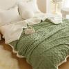 Chickwin Solid Color Plush Sherpa Blanket, Green, 180 x 200 cm view 3