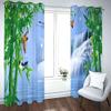 3D Bamboo Leaf Waterfall Blackout Curtains, 2-Piece Set, 182 x 214 cm view 3