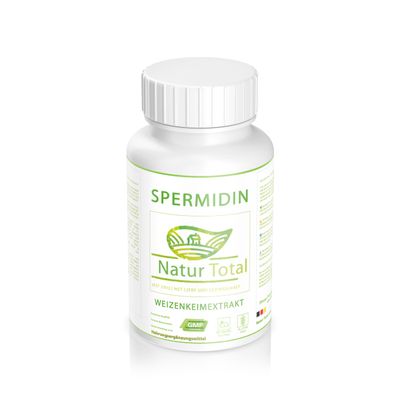 Natur Total Spermidine, 120 High-Dose Vegan Capsules with Wheat Germ Extract