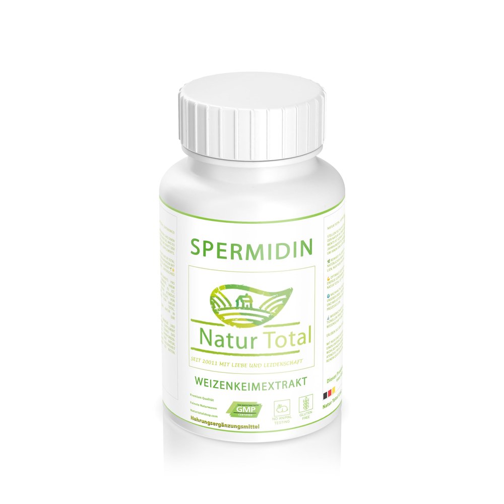 Natur Total Spermidine, 120 High-Dose Vegan Capsules with Wheat Germ Extract