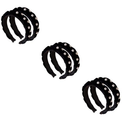 FRCOLOR 6-Piece Pearl Headband Set, Elegant Wide Hairbands for Women