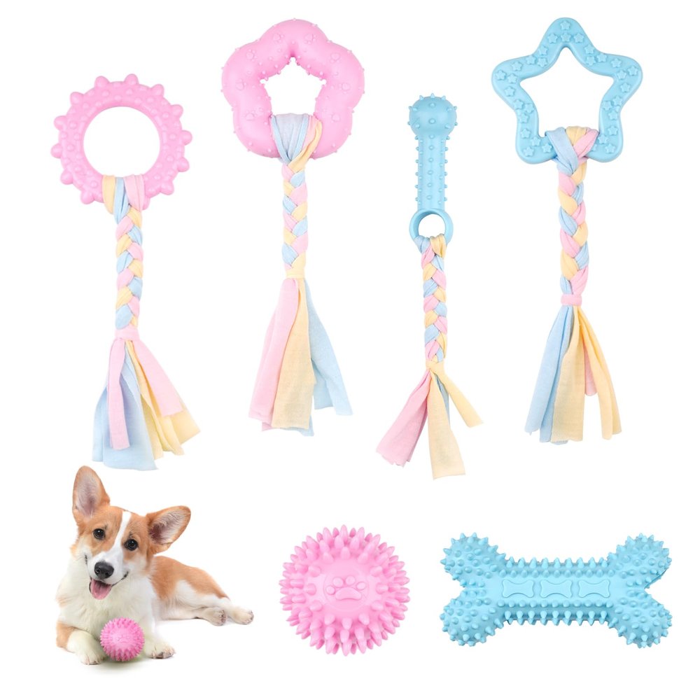 Ailvor Dog Chew Toys, 6-Pack Puppy Chew Toys