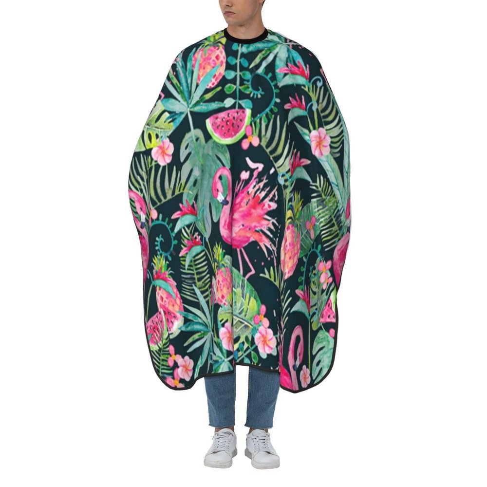 Tropical Flamingo Flower Haircut Cape