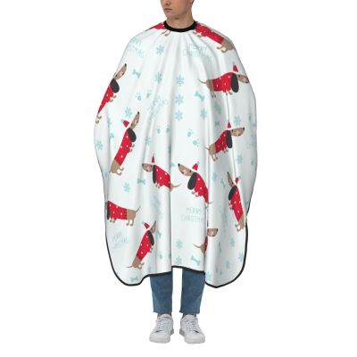 Cute Dachshund Merry Christmas Haircut Cape