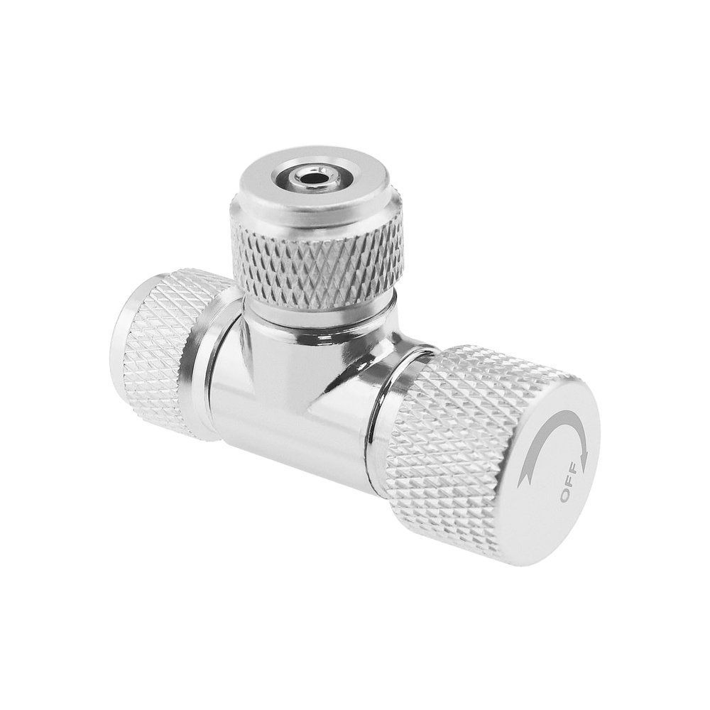 SG Store CO2 Double-Head Needle Valve, Carbon Dioxide Double-Ended Needle Trimmer Valve, CO2 Bubble Counter, Aquarium Accessory, Compatible with Aquarium Systems, Silver