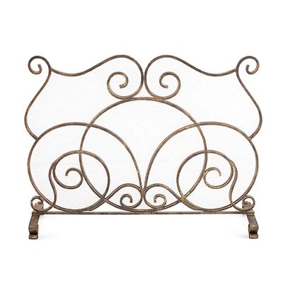 Wrought Iron Fireplace Screen for Baby and Pet Safety