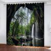 2-Piece Blackout Curtains, 150 x 166 cm, Grommet Panels, Cave Waterfall Landscape 3D Print view 1