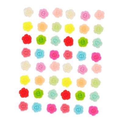 DECHOUS Rose Resin Nail Art Charms, 50 Pieces