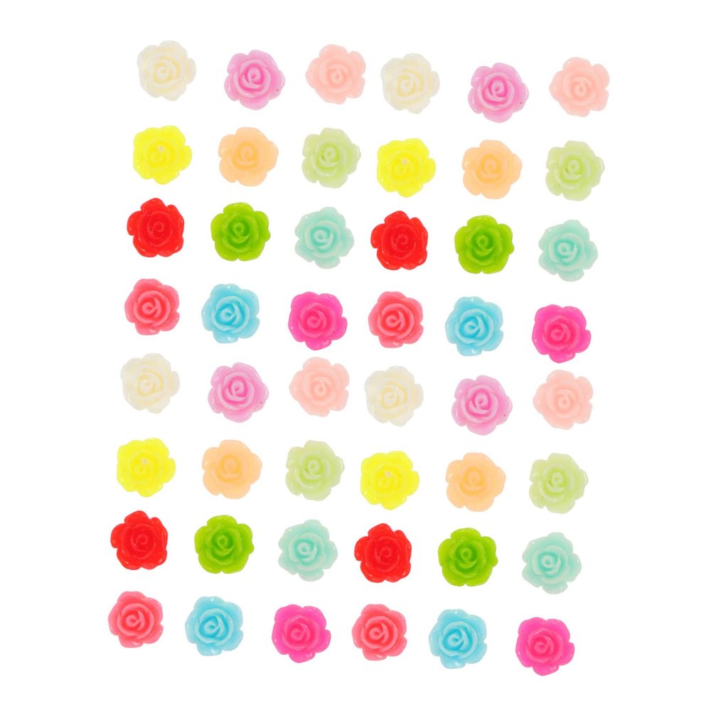 DECHOUS Rose Resin Nail Art Charms, 50 Pieces