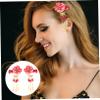 FRCOLOR 3 Pairs Flower Hair Clips with Tassels, Japanese-Style Hair Accessories, Red view 2