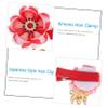 FRCOLOR 3 Pairs Flower Hair Clips with Tassels, Japanese-Style Hair Accessories, Red view 3
