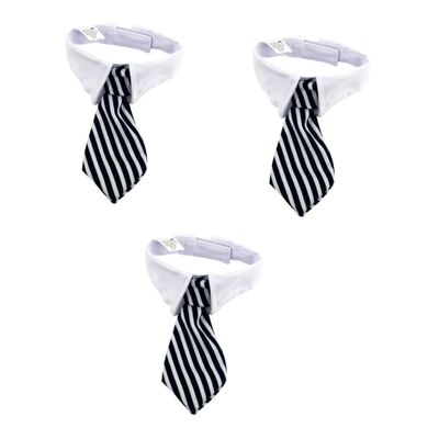 POPETPOP 3-Piece Striped Pet Bow Tie Set with Adjustable Closure for Weddings and Parties