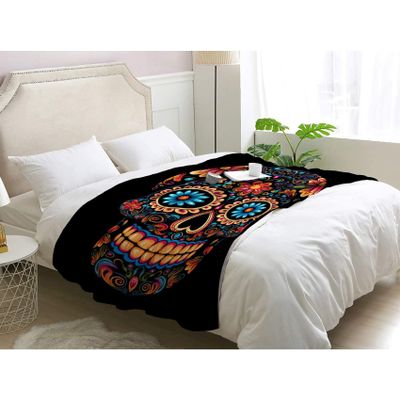 Soft Skull Fleece Blanket, 230 x 270 cm, Day of the Dead