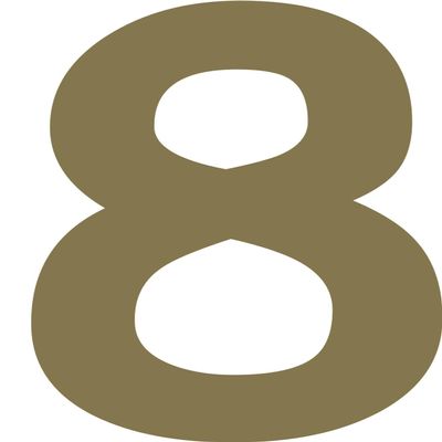 Kleckerliese Number Sticker 30 cm, Single 8, Satin-Matte Gold