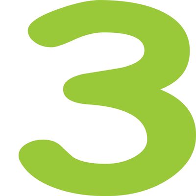Kleckerliese Number Sticker 28 cm, Single Number 3, Satin-Matte, Self-Adhesive, Lime Green