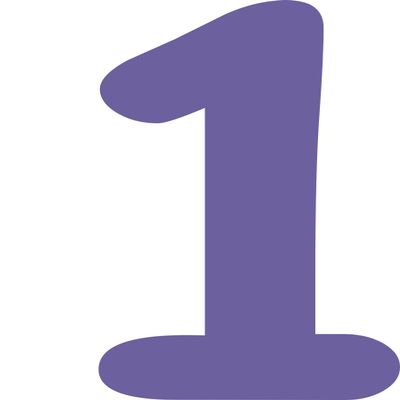 Kleckerliese Number Sticker, 30 cm, Single, Purple