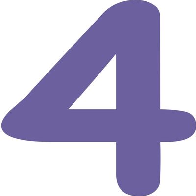 Kleckerliese Number Sticker 30 cm, Single, Purple 4
