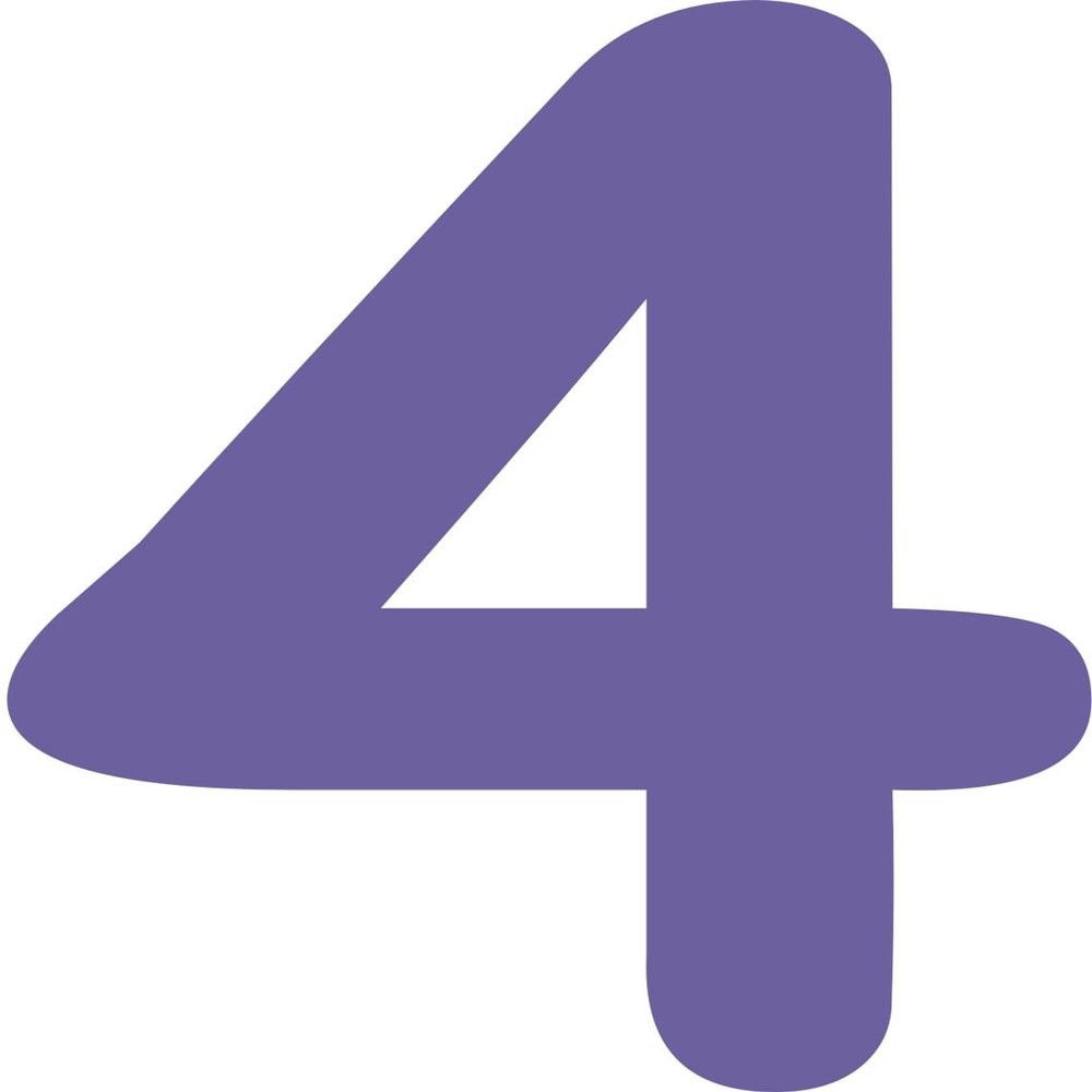 Kleckerliese Number Sticker 30 cm, Single, Purple 4