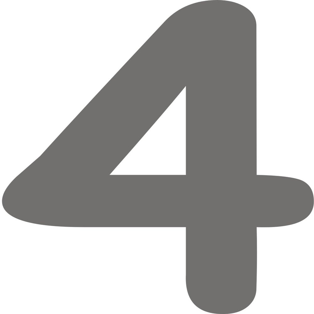 Kleckerliese 30 cm Number Sticker, Single Satin-Finish Digit or Math Sign, Dark Gray