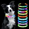 AUAUY LED Dog Collar, USB Rechargeable Adjustable Safety Silicone Collar view 1