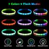 AUAUY LED Dog Collar, USB Rechargeable Adjustable Safety Silicone Collar view 2