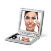 OMIRO Compact Mirror, Classic PU Leather, 1X/3X Magnification, Ultra-Portable for Wallets and Travel (Silver) view 1