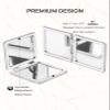 OMIRO Compact Mirror, Classic PU Leather, 1X/3X Magnification, Ultra-Portable for Wallets and Travel (Silver) view 4
