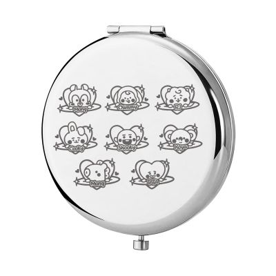 KEYCHIN K-Pop Pocket Mirror for Boys, Korean Group Fans, Gifts, Korean Bangtan, Compact Makeup Mirror for K-Pop Fans (BT Mang-S)