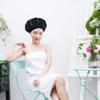 Fituenly Extra-Large Terry-Lined Waterproof Shower Cap view 4