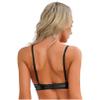 Agoky Women's Black Patent Leather Push-Up Lift Bra with Adjustable Spaghetti Straps, XXL view 4
