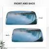 Falls Natural Landscape Printed Leather Pencil Case, Portable Travel Makeup Bag, Large-Capacity Toiletry Bag, Zipper Storage Bag for Women and Girls, Silver, One Size, Bag Organizer view 3