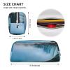 Falls Natural Landscape Printed Leather Pencil Case, Portable Travel Makeup Bag, Large-Capacity Toiletry Bag, Zipper Storage Bag for Women and Girls, Silver, One Size, Bag Organizer view 4