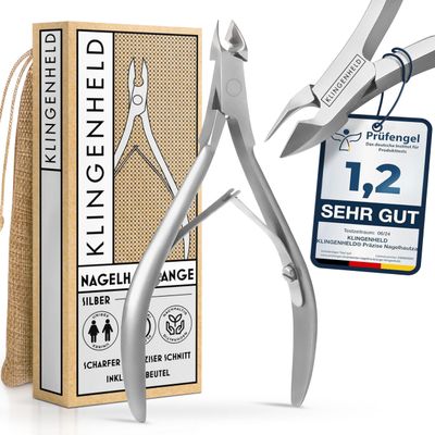 KLINGENHELD Precise Cuticle Nippers with Cotton Travel Pouch