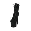 20 cm/7.87 in Velvet Super High-Heel Stage, Runway, Knight and Pole-Dance Boots, Black, EU 44 view 1