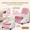 Twinky High Chair – 2-in-1 Stroller Set – Foldable Feeding Chair & Stroller for Babies and Toddlers – Adjustable, Portable & Compact – 6 Months to 4–5 Years – Pink view 3
