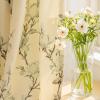 KnSam Blackout Curtains with Tabs, Gray and Blue Floral Pattern, Polyester, 132 x 244 cm (W x H) view 1