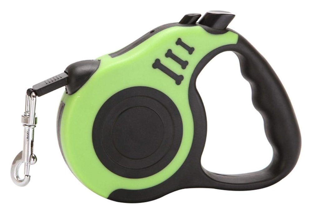 Automatic Dog and Cat Leash for Small Pets, 5 m Retractable, Green