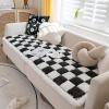 FunnyFuzzy Cream Large Plaid Cotton Pet Couch Cover view 3